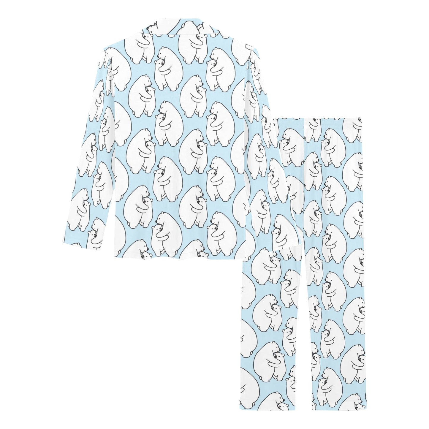 Polar Bear Pattern Print Design PB08 Women's Long Pajama Set