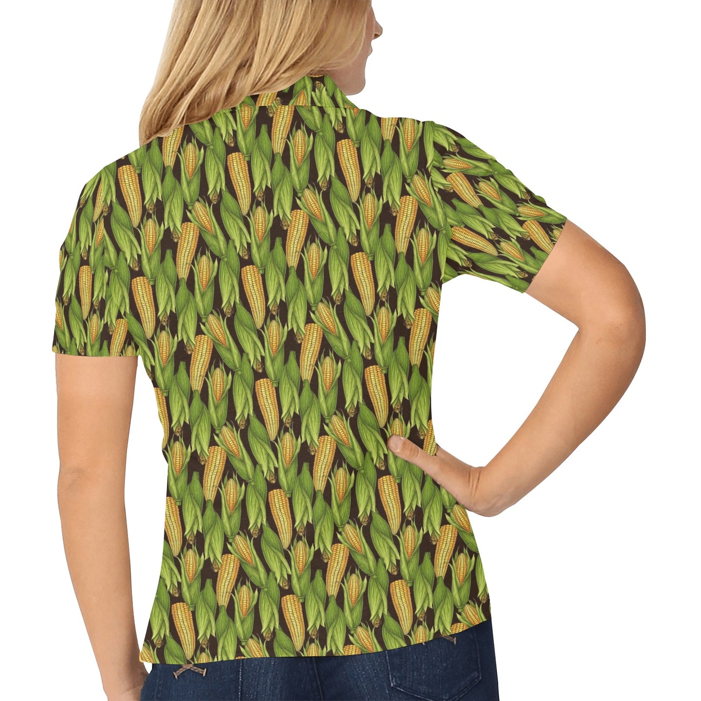 Agricultural Corn cob Print Women's Polo Shirt
