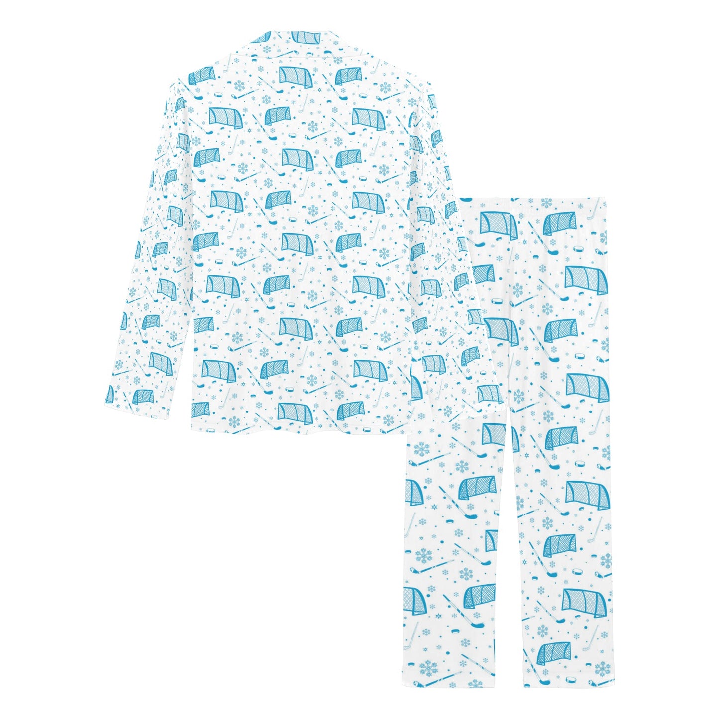 Hockey Print Design LKS303 Women's Long Pajama Set