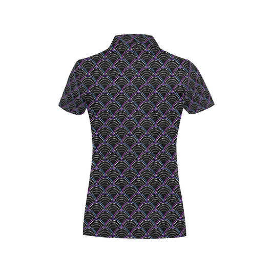 Mermaid Pattern Print Design 09 Women's Polo Shirt