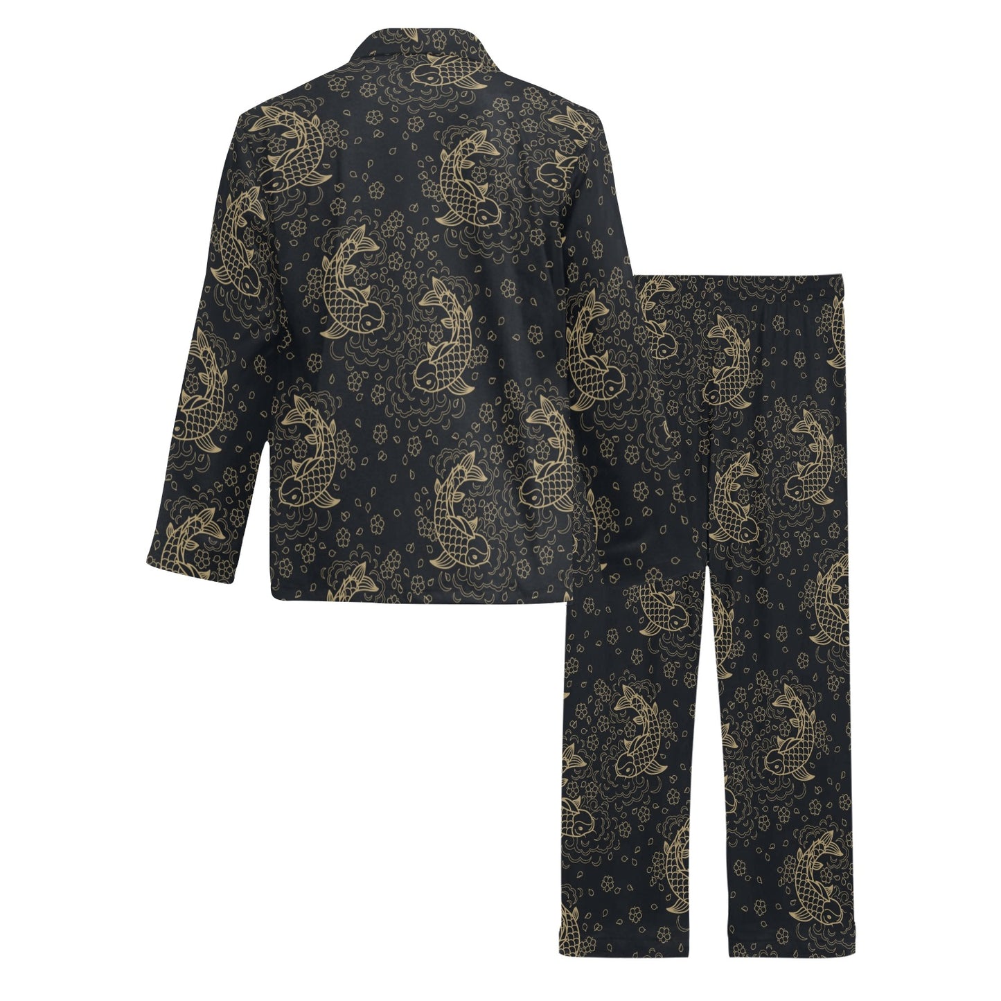 KOI Fish Pattern Print Design 02 Men's Long Pajama Set