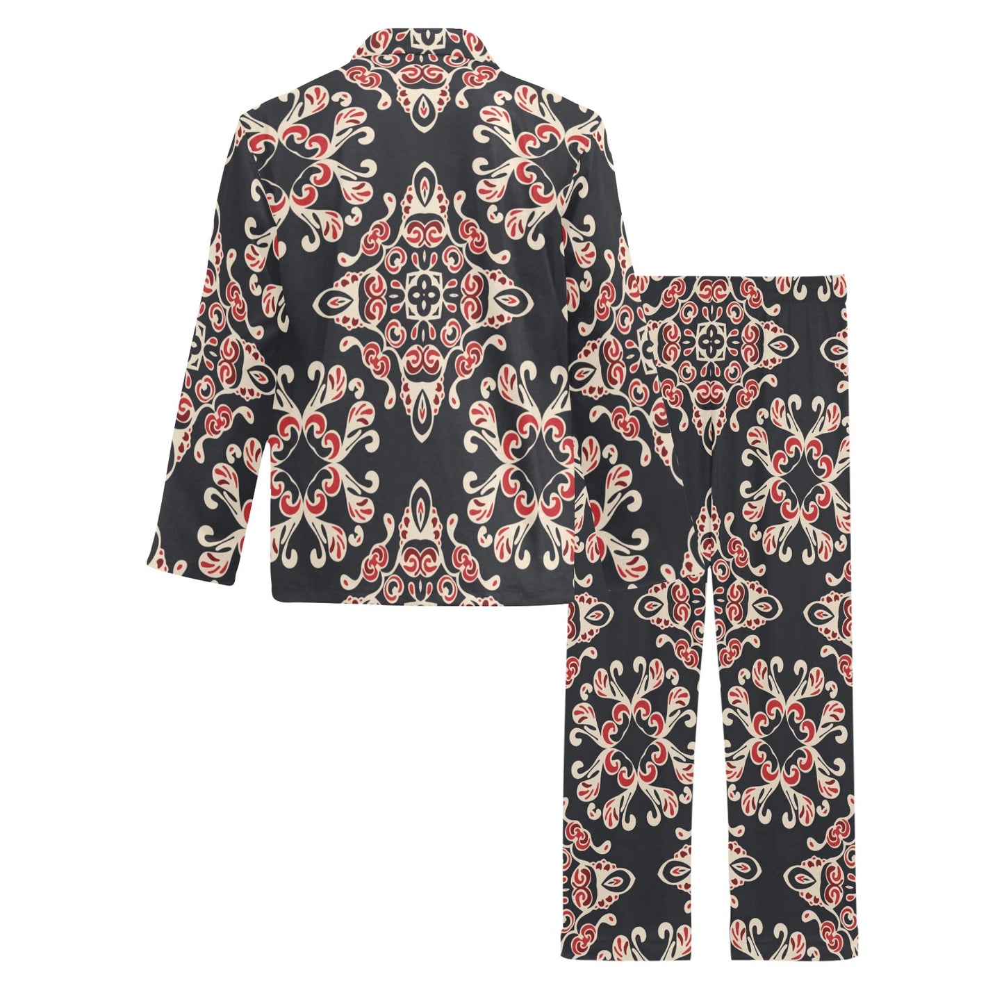 Medallion Pattern Print Design 01 Men's Long Pajama Set