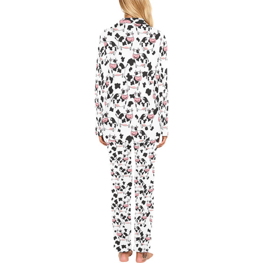 Cow Pattern Print Design 02 Women's Long Pajama Set