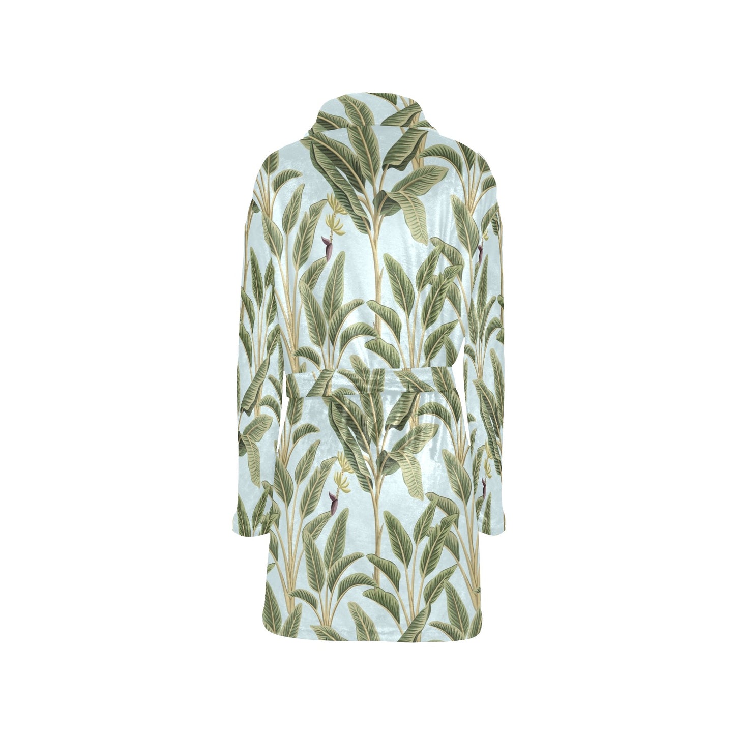 Banana Leaf Pattern Print Design BL03 Women's Fleece Robe