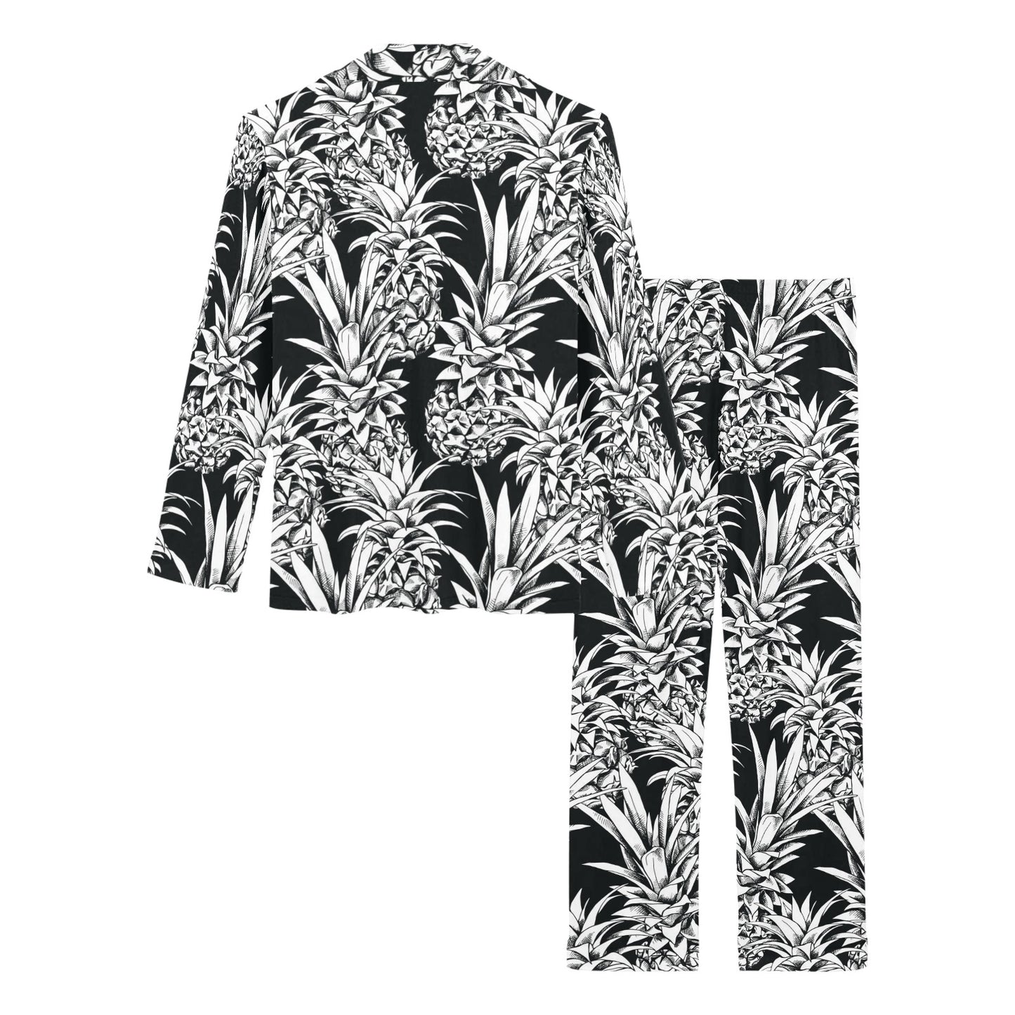 Pineapple Pattern Print Design PP08 Women's Long Pajama Set