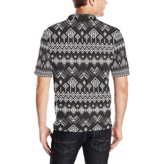 Tribal Pattern Print Design LKS304 Men Polo Shirt