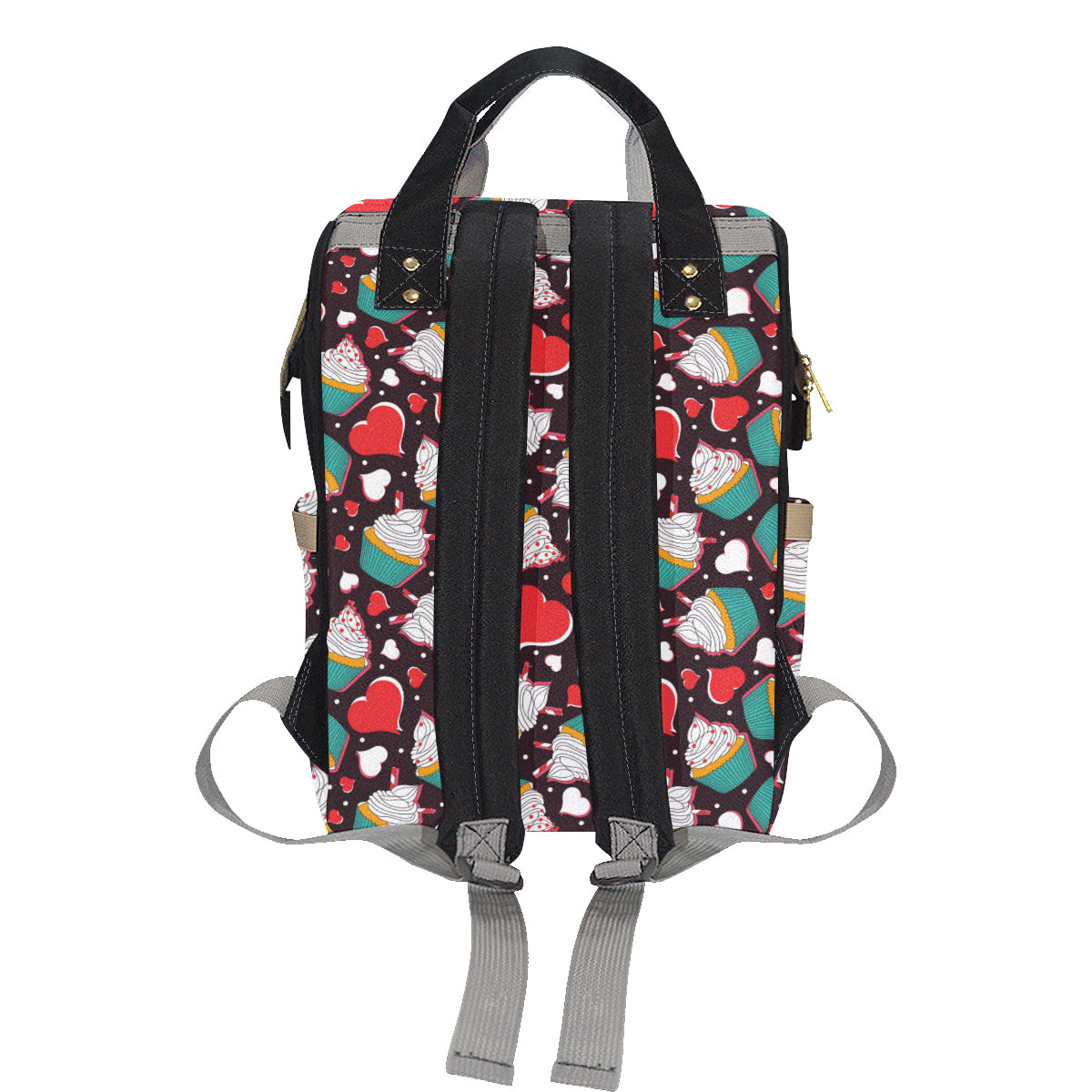 Cupcakes Heart Print Pattern Diaper Bag Backpack