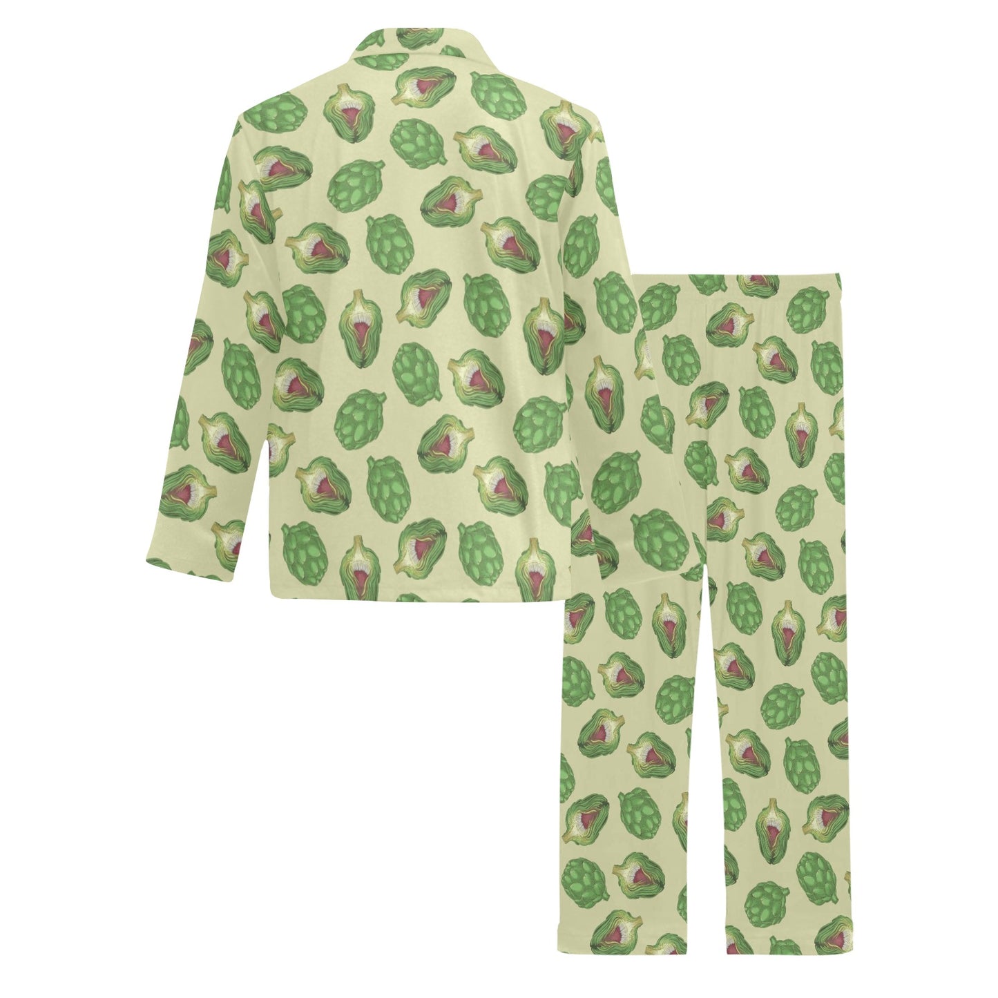 Artichoke Pattern Print Design 03 Men's Long Pajama Set