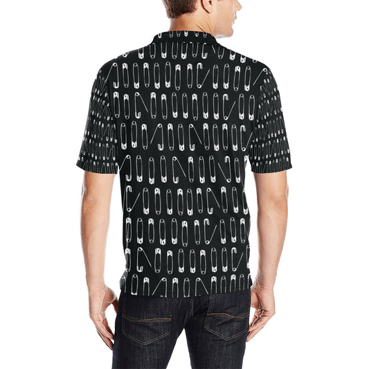Safety Pin Print Design LKS302 Men Polo Shirt