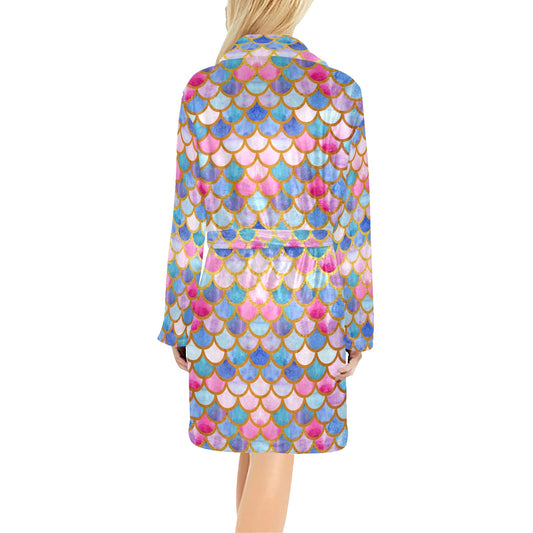 Scales Print Design LKS401 Women's Fleece Robe