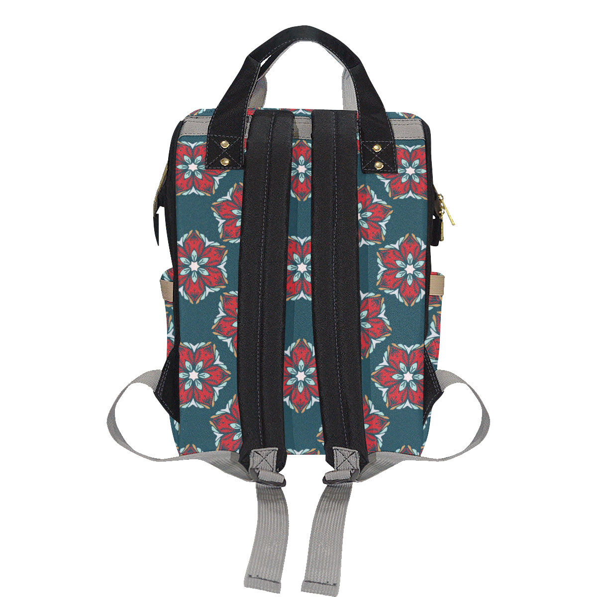 Poinsettia Pattern Print Design A03 Diaper Bag Backpack