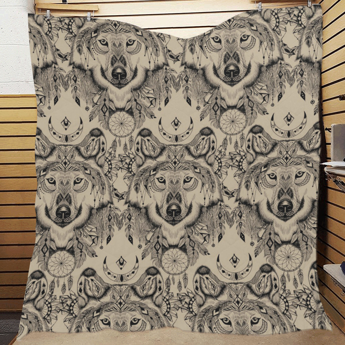 Indian Boho Wolf Premium Quilt