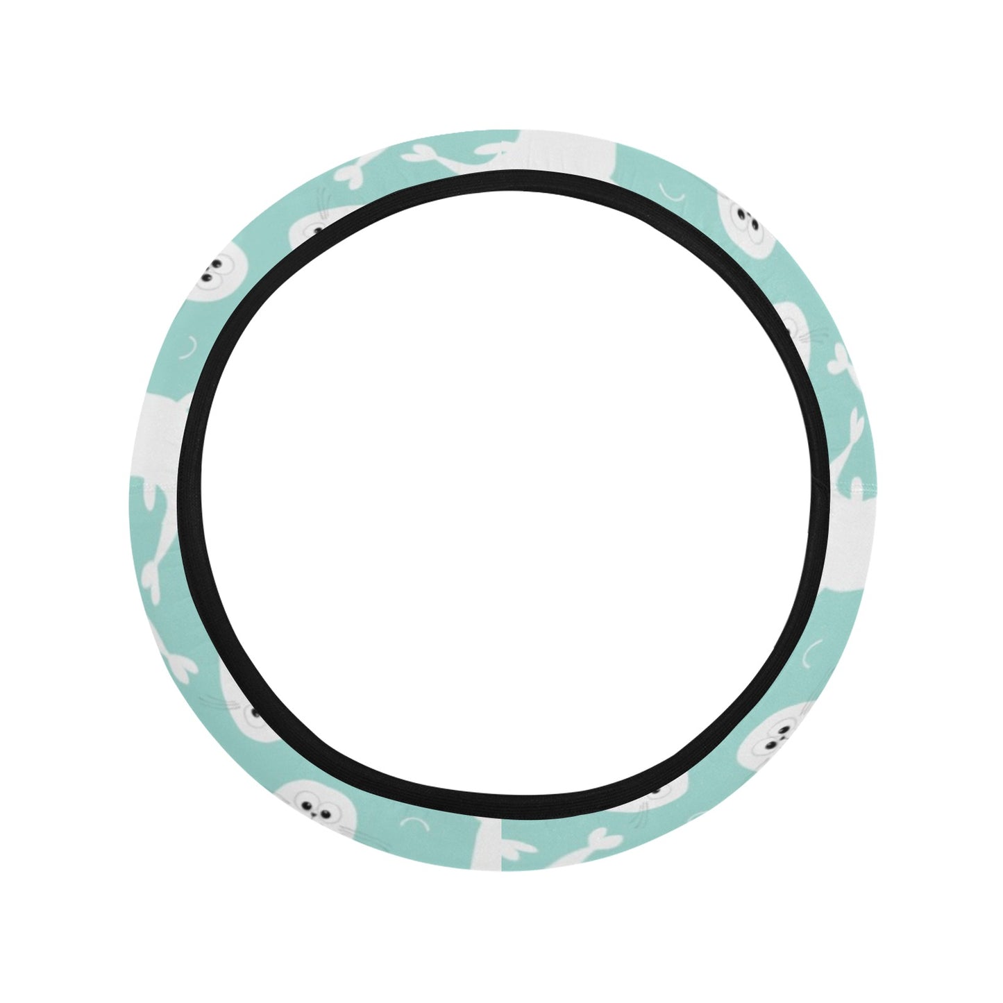 Sea Lion Print Design LKS401 Steering Wheel Cover with Elastic Edge