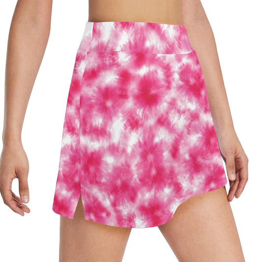 Tie Dye Pink Print Design LKS304 17" Golf & Pickleball Skort with Pockets