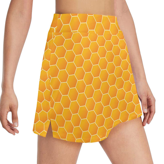 Honey Bee Honeycomb Print Design LKS3011 17" Golf & Pickleball Skort with Pockets