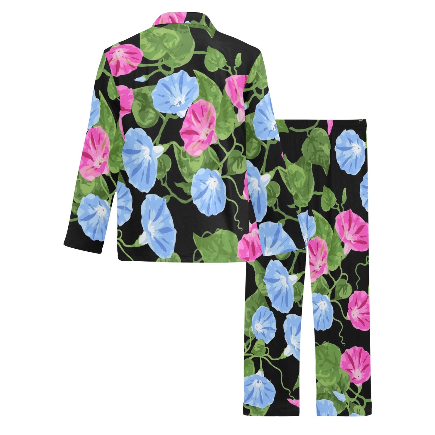 Morning Glory Pattern Print Design MG04 Men's Long Pajama Set