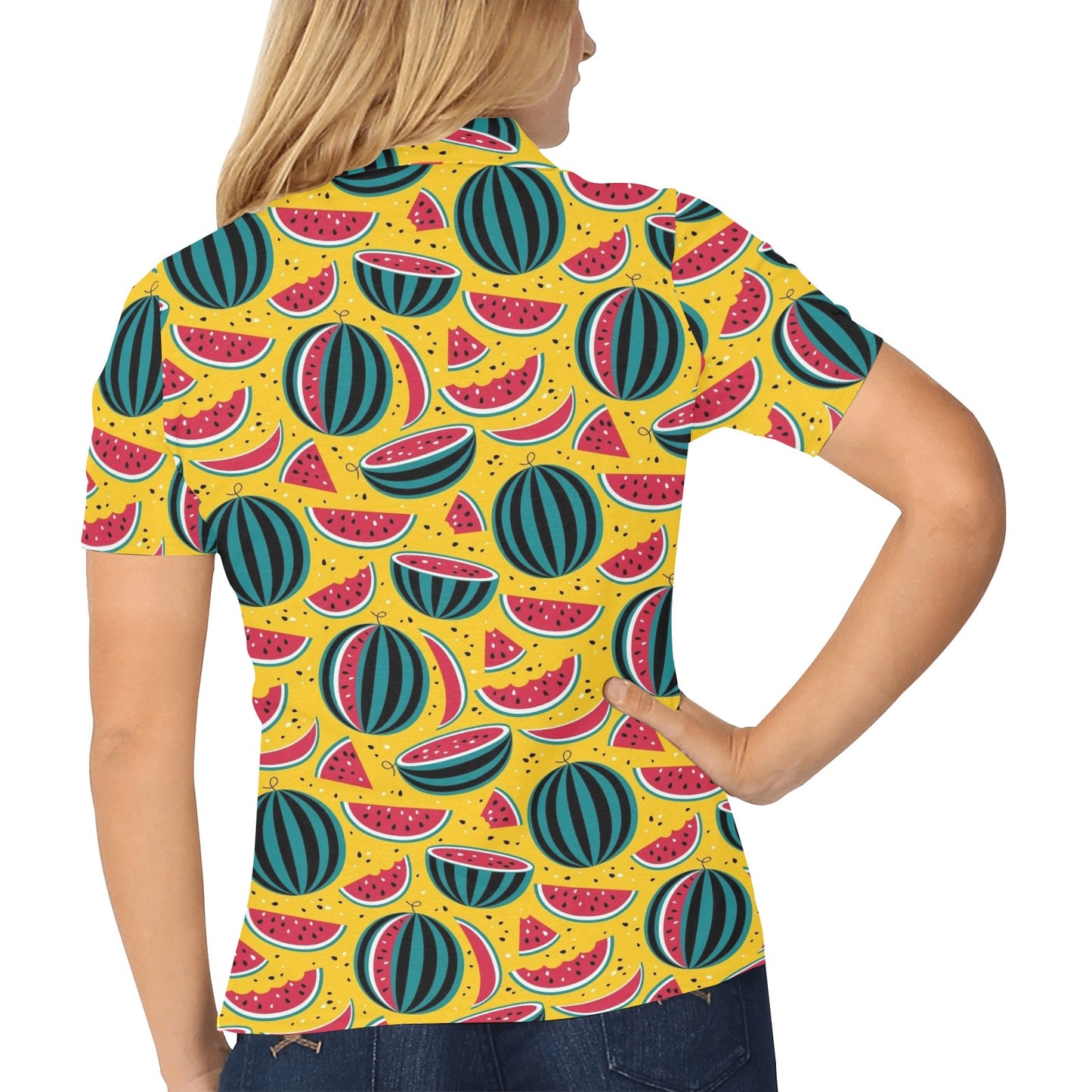 Watermelon Pattern Print Design WM02 Women's Polo Shirt
