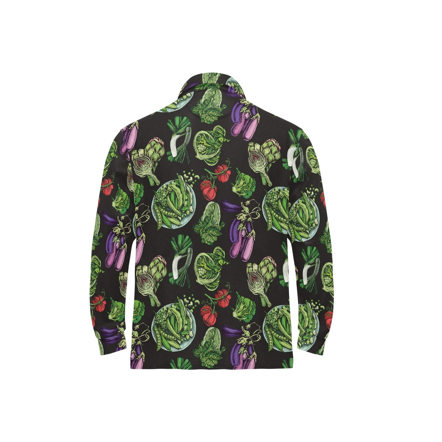 Lettuce Pattern Print Design 01 Long Sleeve Polo Shirt For Men's