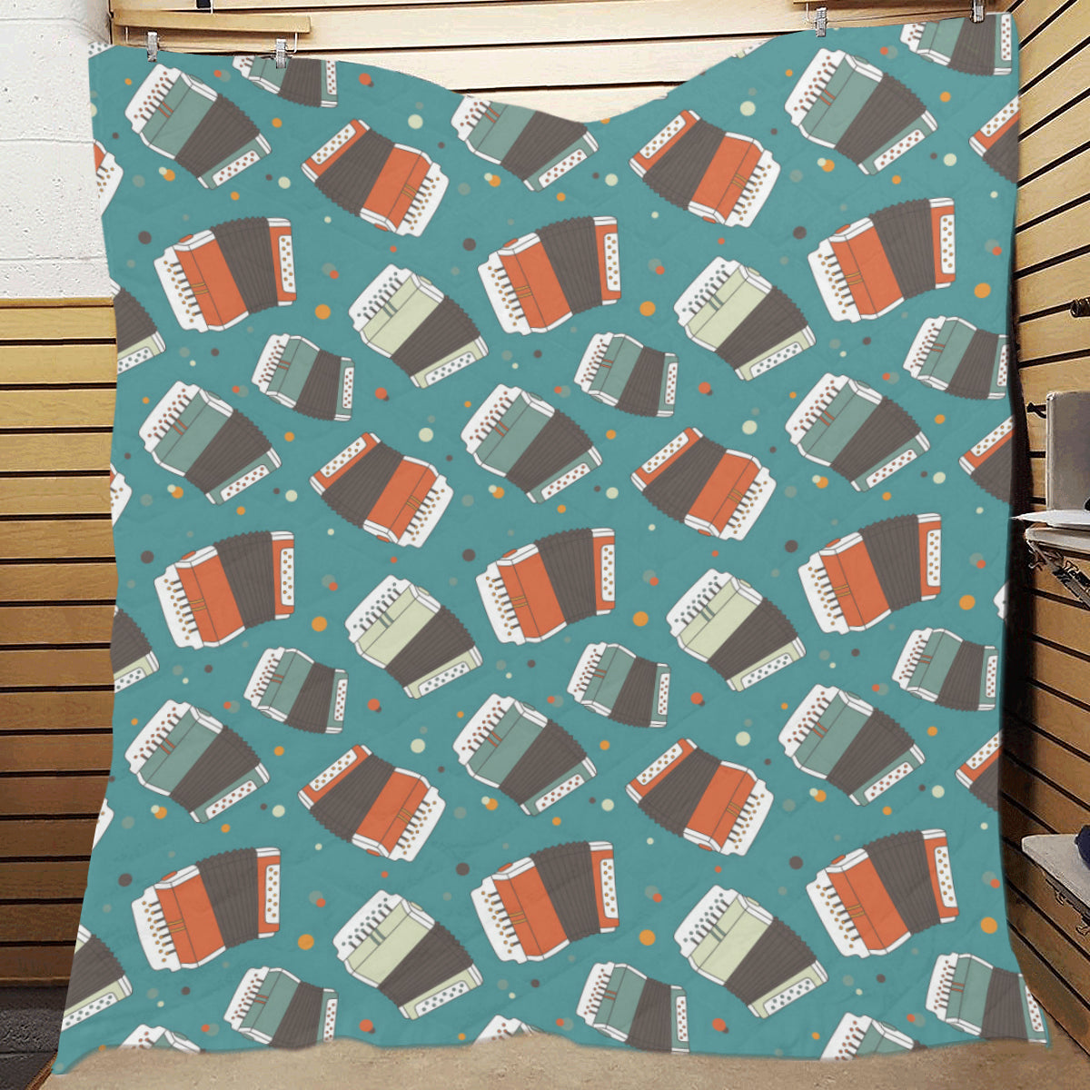 Accordion Pattern Print Design 02 Premium Quilt