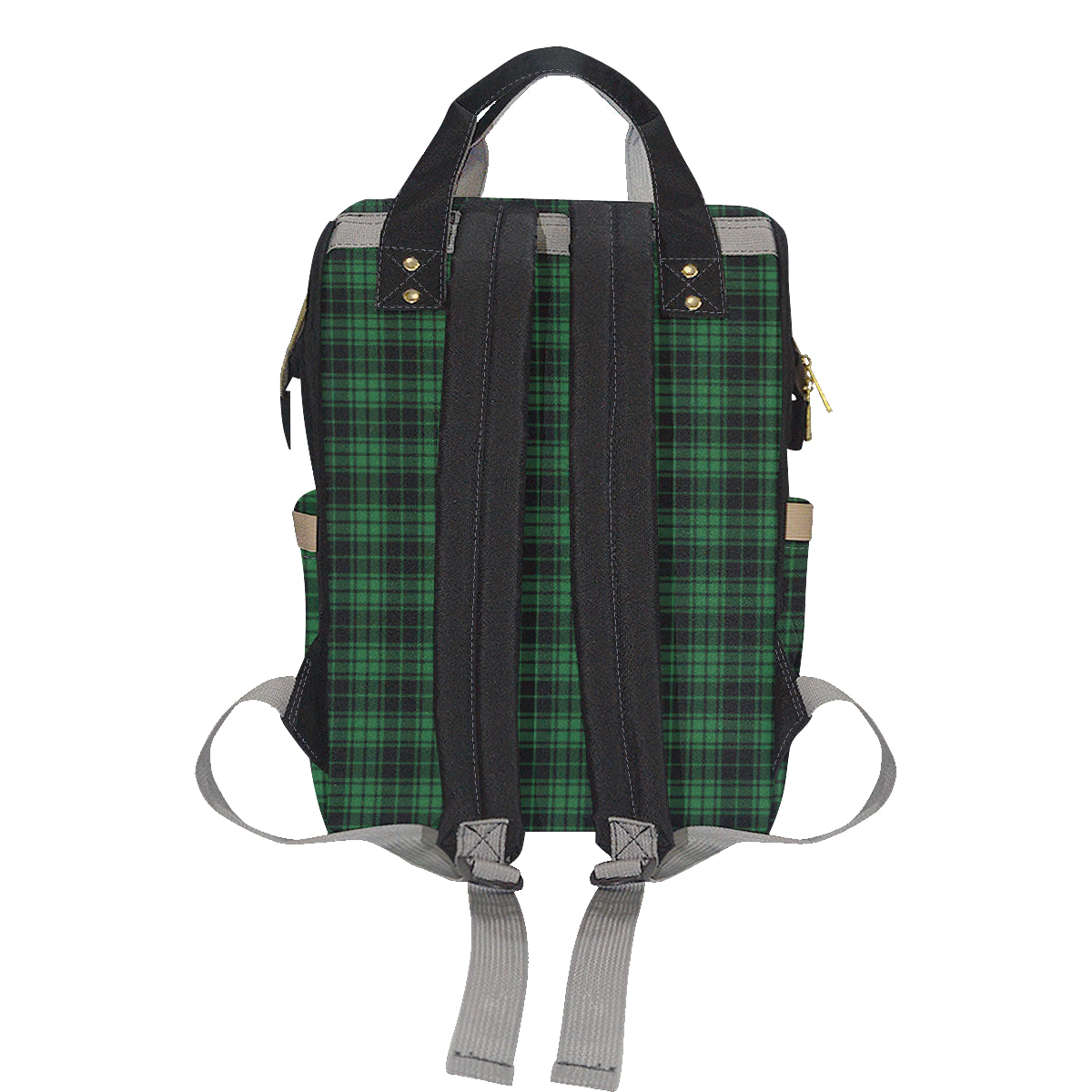 Green Tartan Plaid Pattern Diaper Bag Backpack