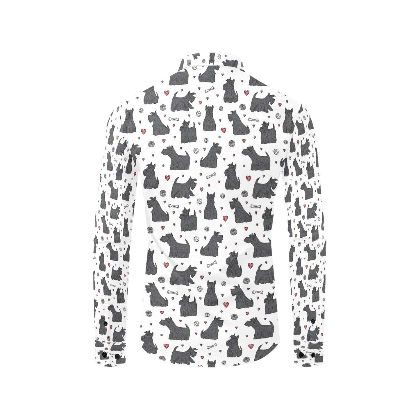 Scottish Terriers Print Design LKS3015 Men's Long Sleeve Dress Shirt