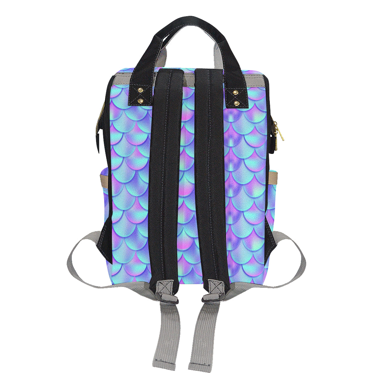 Mermaid Tail Design Print Pattern Diaper Bag Backpack
