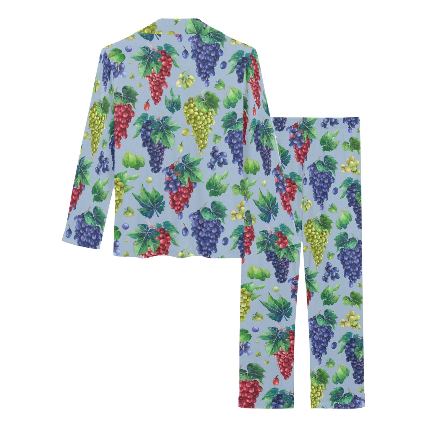 Grape Pattern Print Design GP06 Women's Long Pajama Set