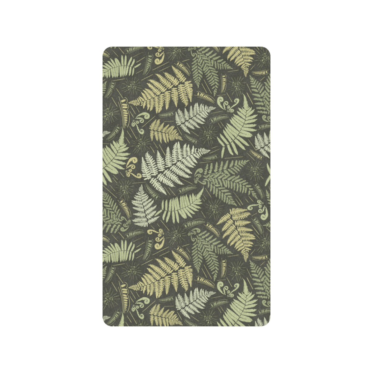 Fern Leave Green Print Pattern Rubber Doormat