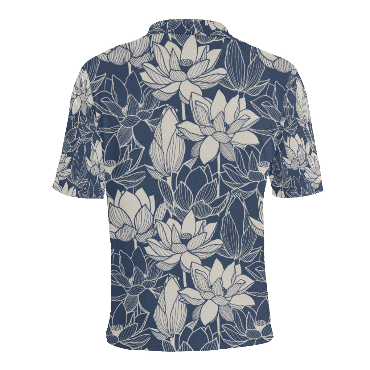 Water Lily Pattern Print Design WL04 Men Polo Shirt
