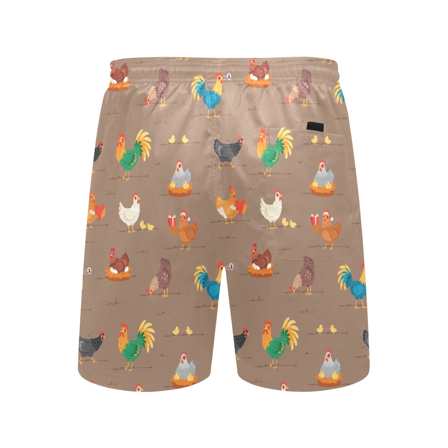 Chicken Happy Print Pattern Men's Swim Trunks Beach Shorts
