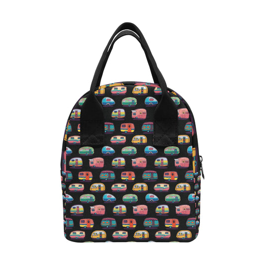 Camper Camping Pattern Insulated Lunch Bag