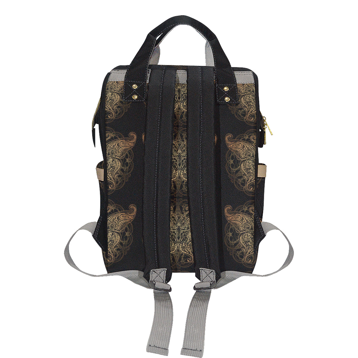 Gold Butterfly Ornamental Diaper Bag Backpack