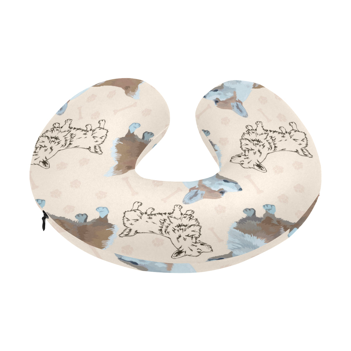 Pembroke Welsh Corgis Pattern Print Design A03 U-Shaped Travel Neck Pillow