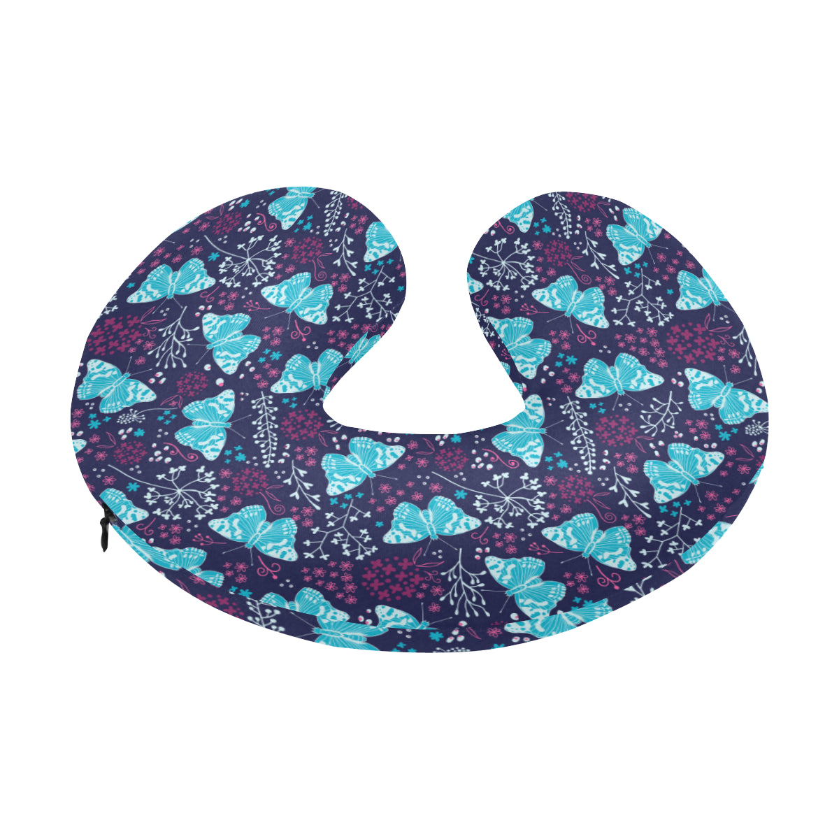 Butterfly Pattern Print Design 011 U-Shaped Travel Neck Pillow