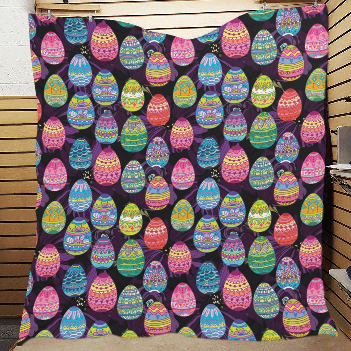Easter Eggs Pattern Print Design RB08 Premium Quilt