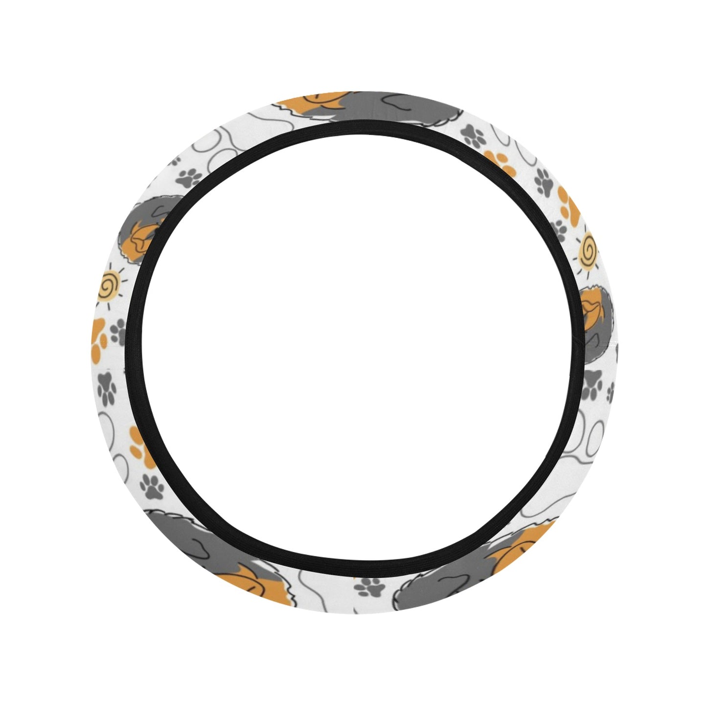 Tibetan Mastiffs Print Design LKS302 Steering Wheel Cover with Elastic Edge