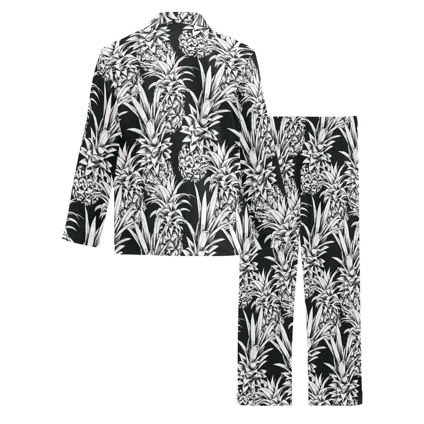 Pineapple Pattern Print Design PP08 Men's Long Pajama Set