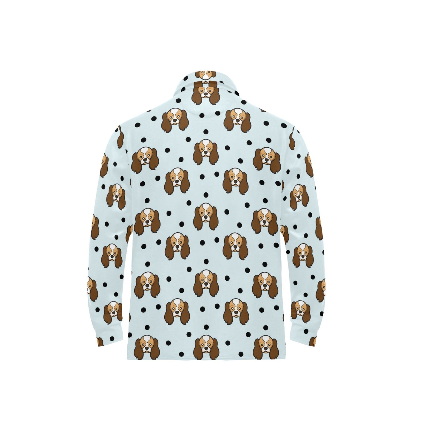 Cavalier King Charles Spaniels Pattern Print Design 02 Long Sleeve Polo Shirt For Men's