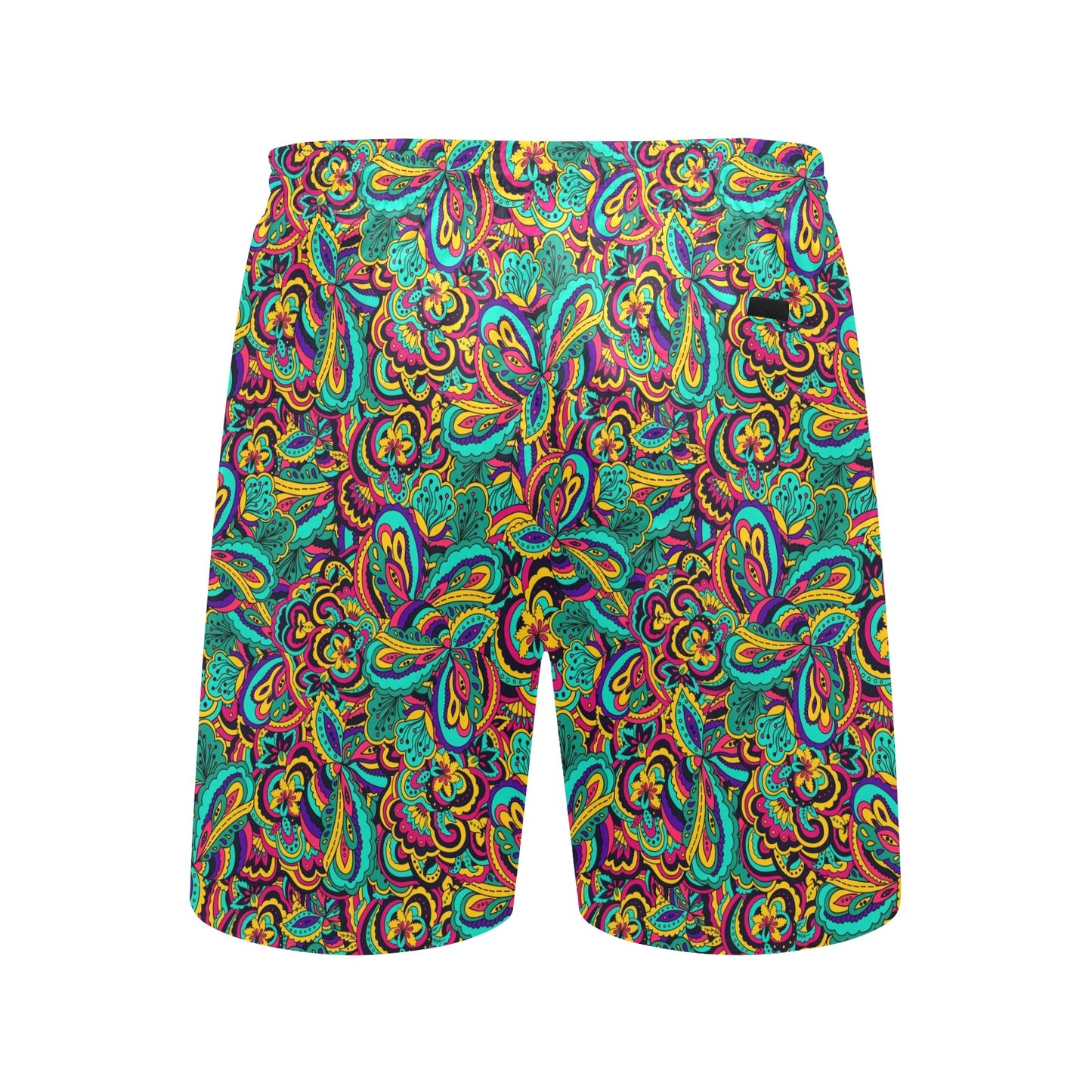 Psychedelic Trippy Floral Design Men's Swim Trunks Beach Shorts