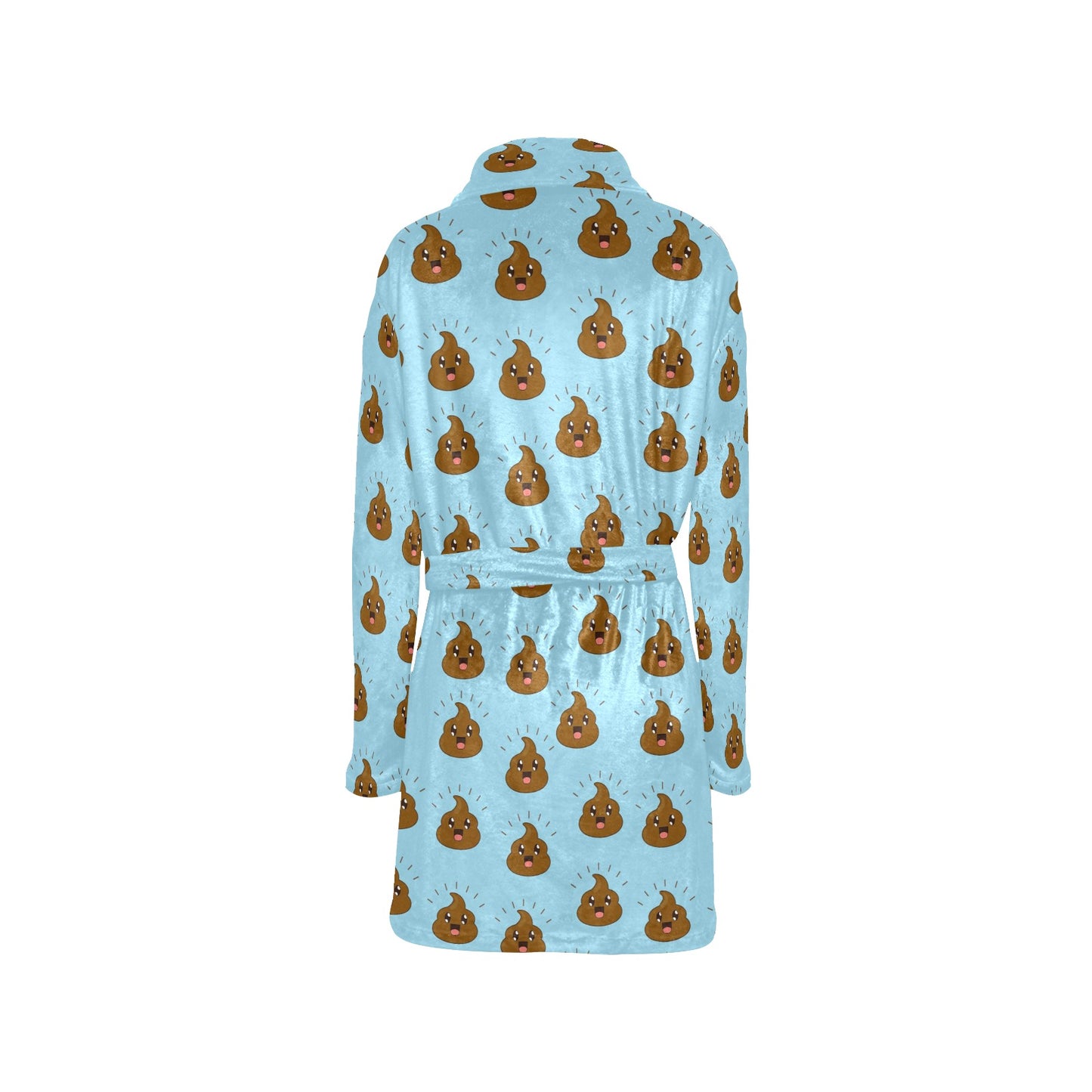 Poop Emoji Pattern Print Design A03 Women's Fleece Robe