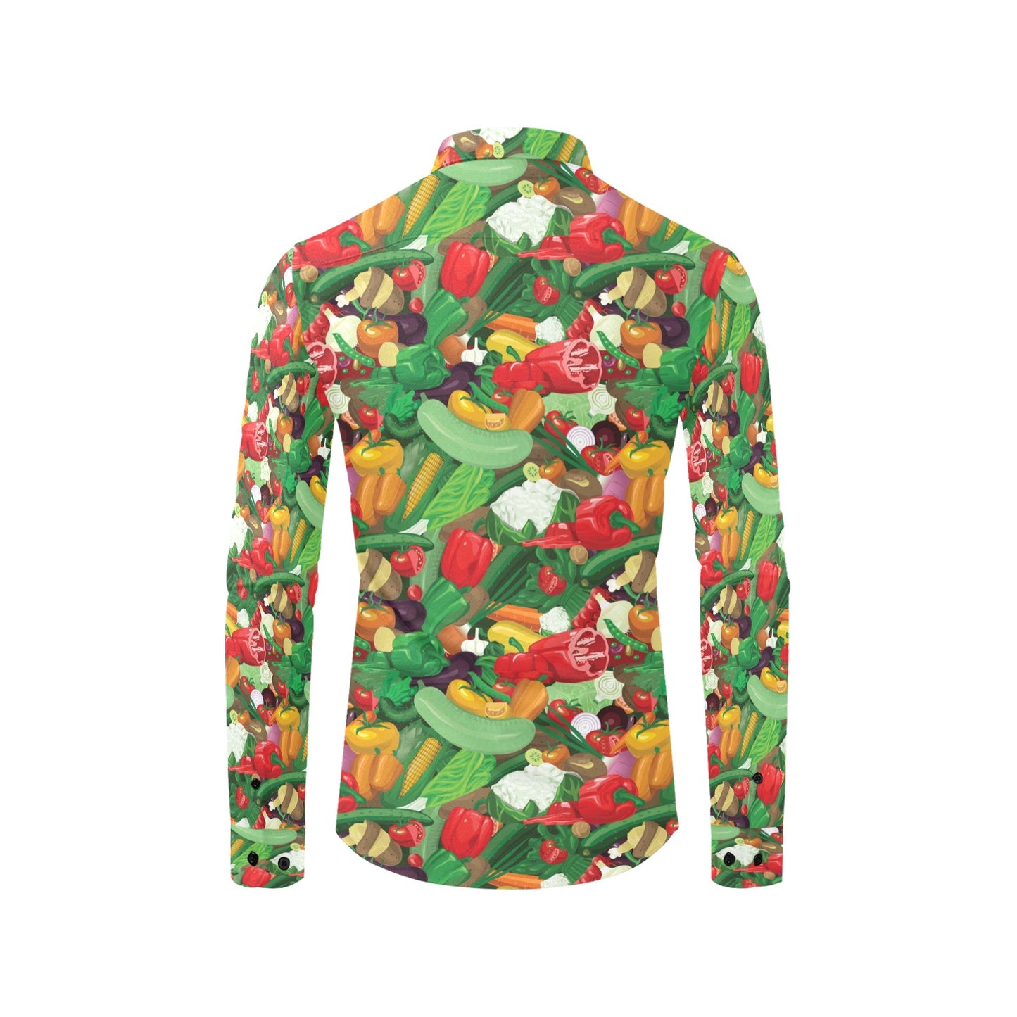 Salad Mix Vegetableprint Design LKS301 Men's Long Sleeve Dress Shirt