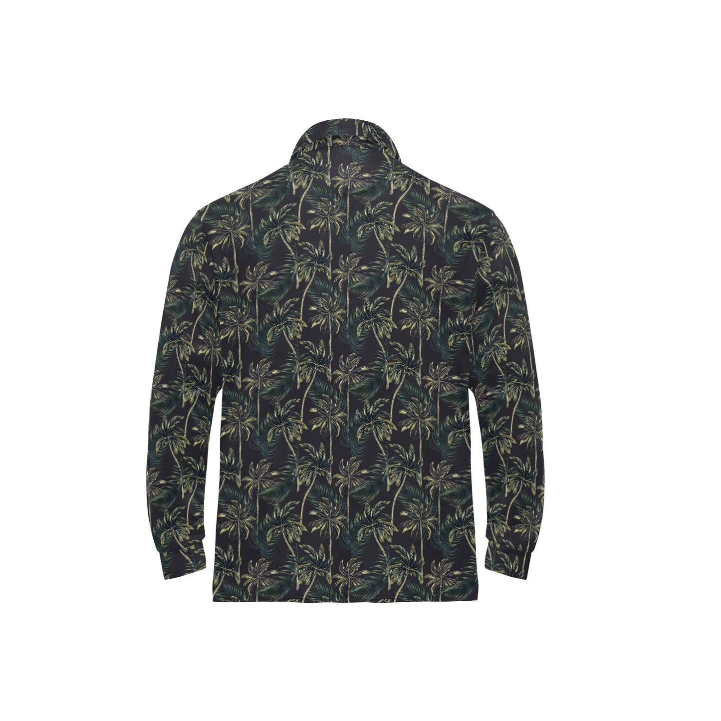 Palm Tree Background Design Print Long Sleeve Polo Shirt For Men's