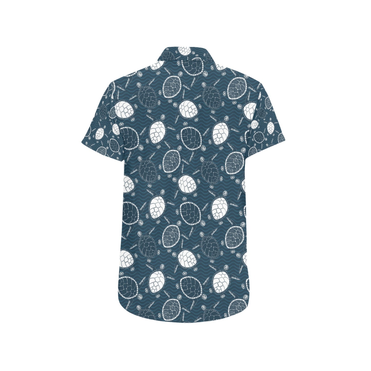 Sea Turtle Print Design LKS3015 Men Short Sleeve Button Up Shirt