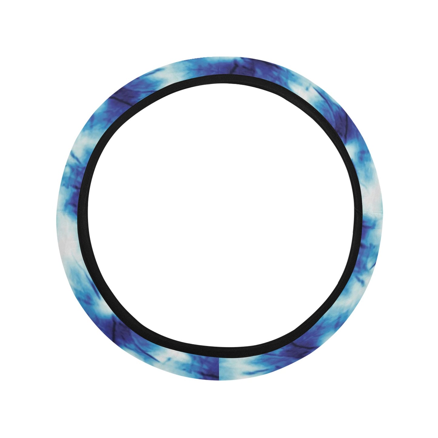 Tie Dye Blue Print Design LKS305 Steering Wheel Cover with Elastic Edge