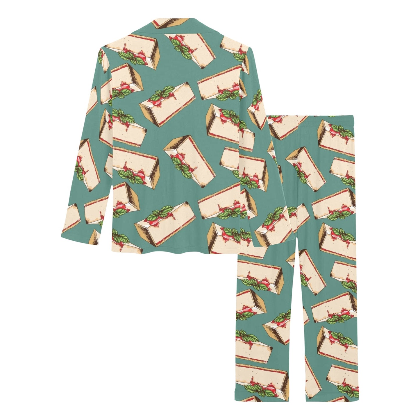 Cheesecake Pattern Print Design CK02 Women's Long Pajama Set