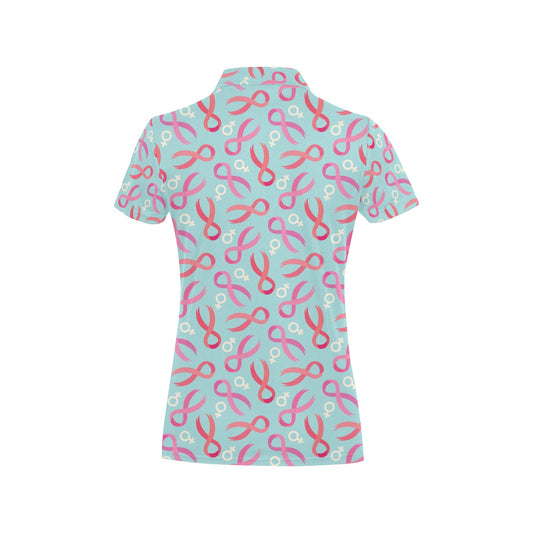 Breast cancer Pattern Print Design 03 Women's Polo Shirt