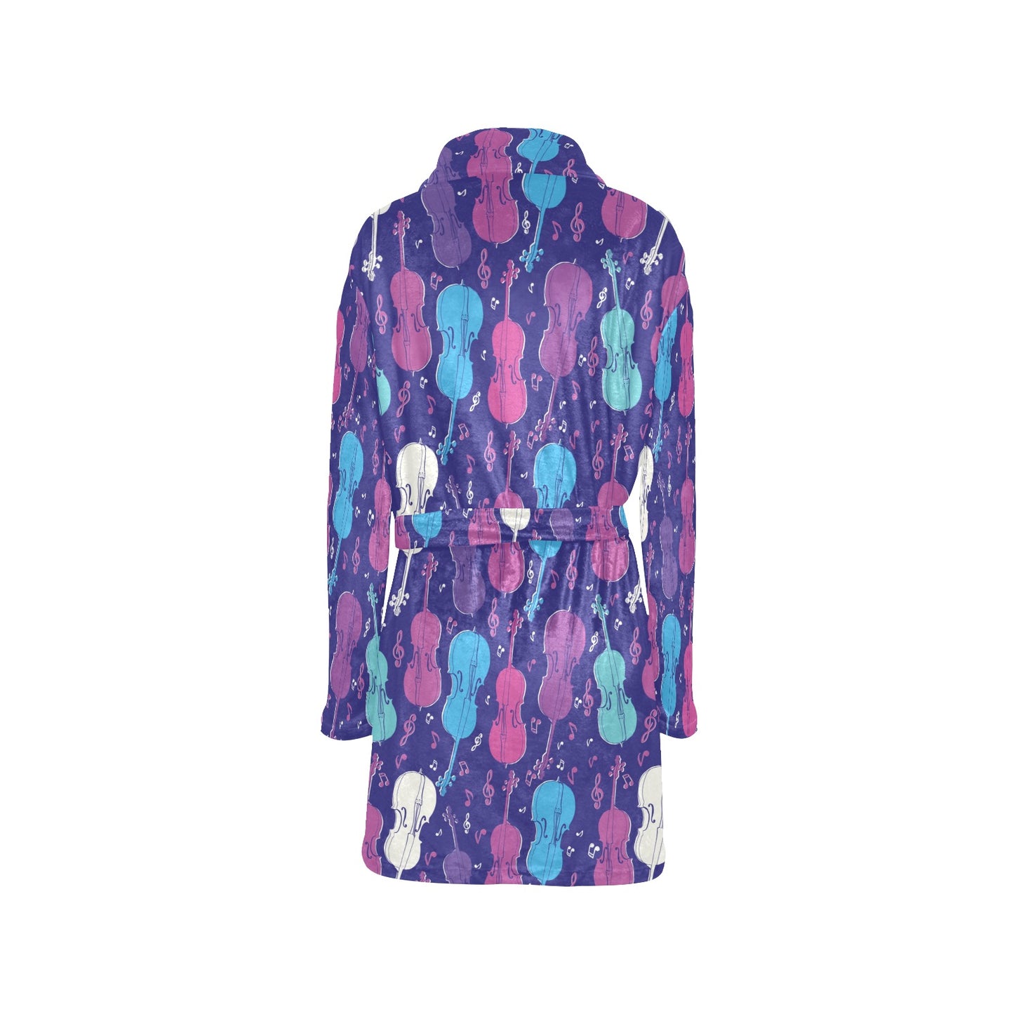 Cello Pattern Print Design 01 Women's Fleece Robe