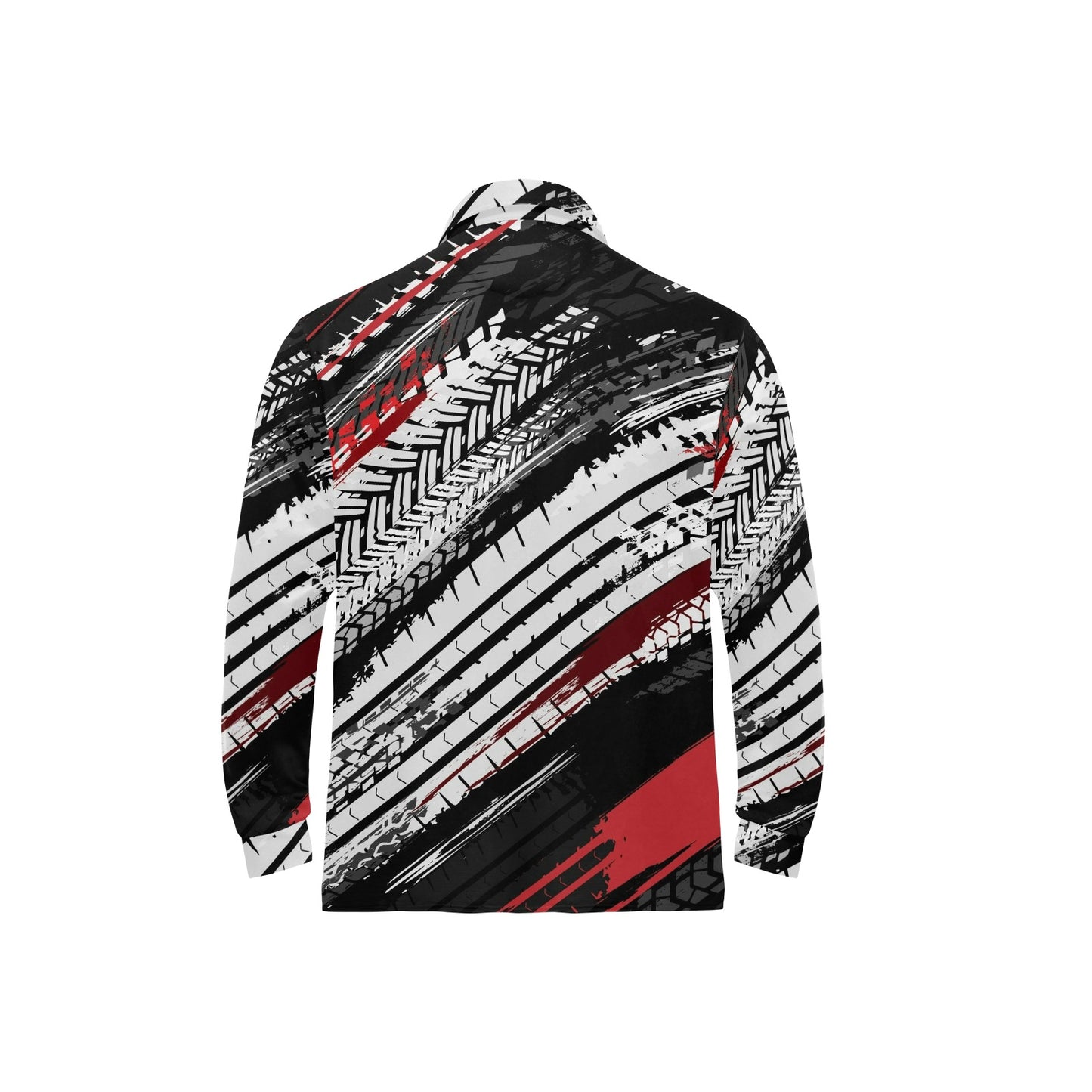 Racing Pattern Print Design A03 Long Sleeve Polo Shirt For Men's