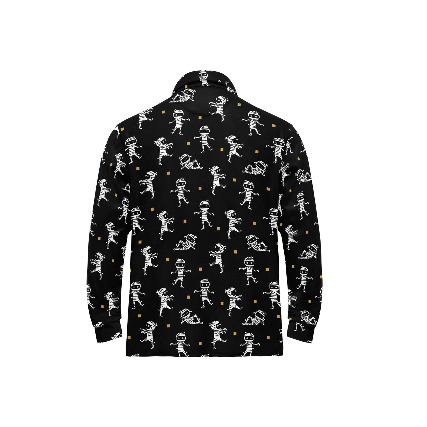 Mummy Cute Print Design LKS301 Long Sleeve Polo Shirt For Men's