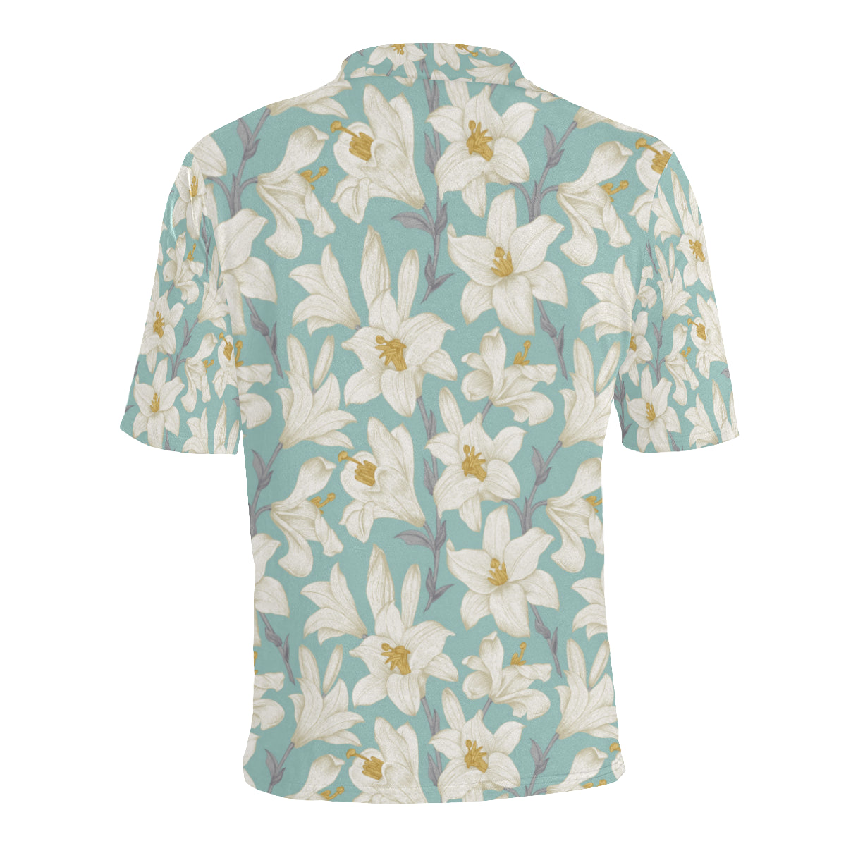 Lily Pattern Print Design 02 Men Polo Shirt